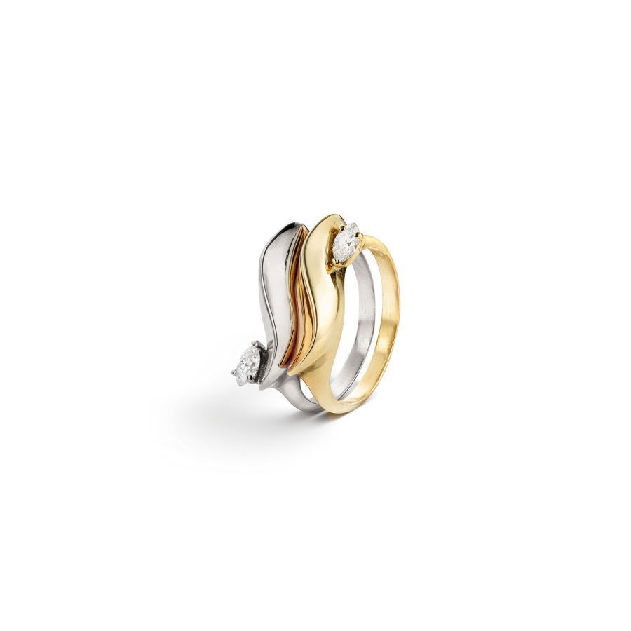 Anello 'Flame' in oro giallo con diamante FLAME | AN1AU18G CT 0,15 MQ